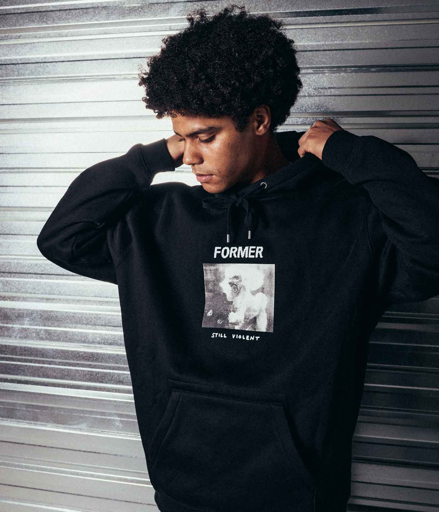 Former war poddle hoody (washed black) Former merchandise