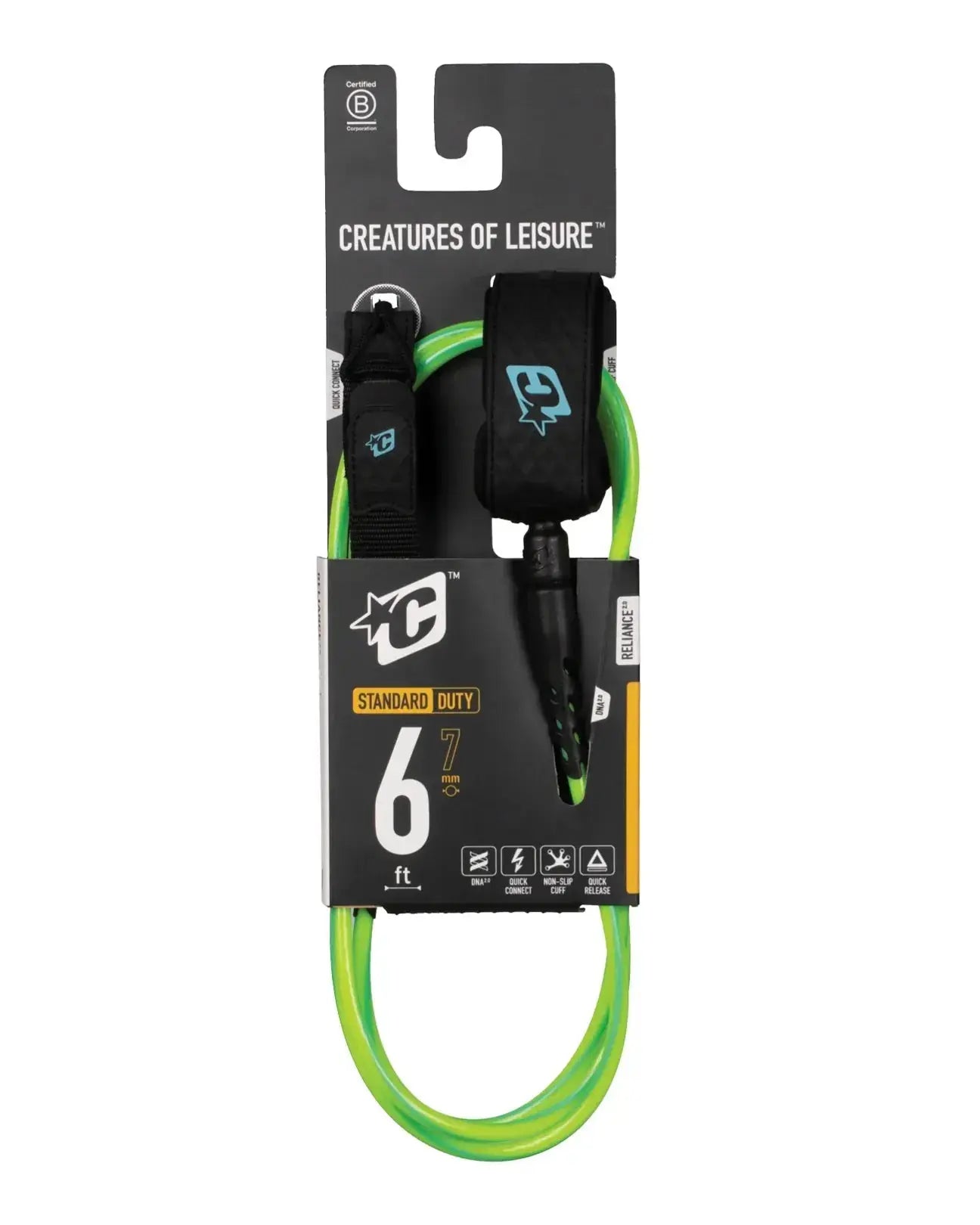 Creatures leash reliance 2.0 standard duty 6' (Pine Lime Twist Black) Creatures of leisure