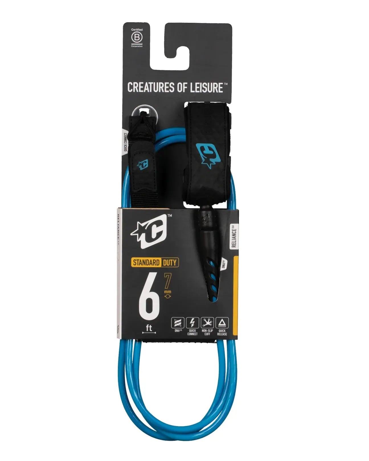 Creatures leash reliance 2.0 standard duty 6' (Cyan Twist Black) Creatures of leisure